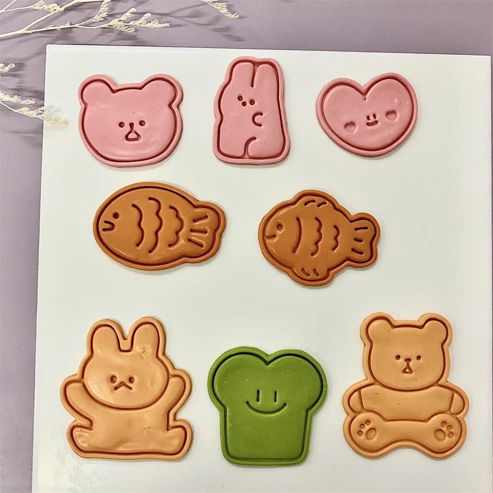 Bunny Cake Mold - Lindo Animal galleta estampado sello pez