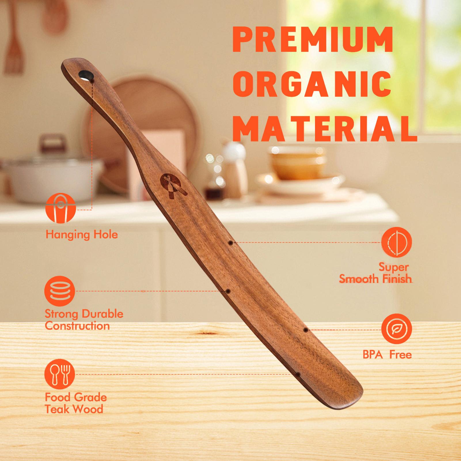 Okonomiyaki Spatula - Espátula de madera, espátula estrecha para