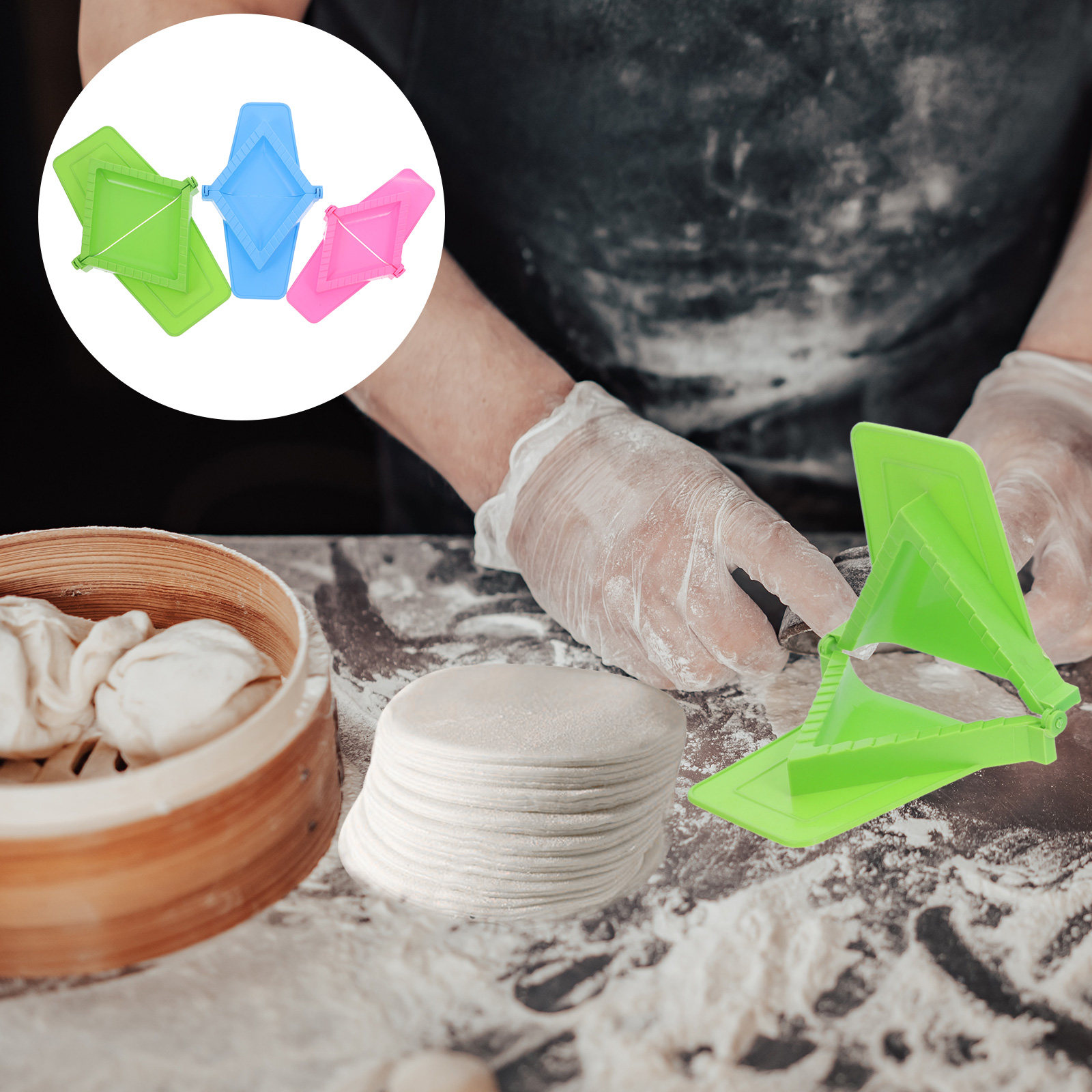 Potsticker Mold - Juego de 3 Moldes Manuales para