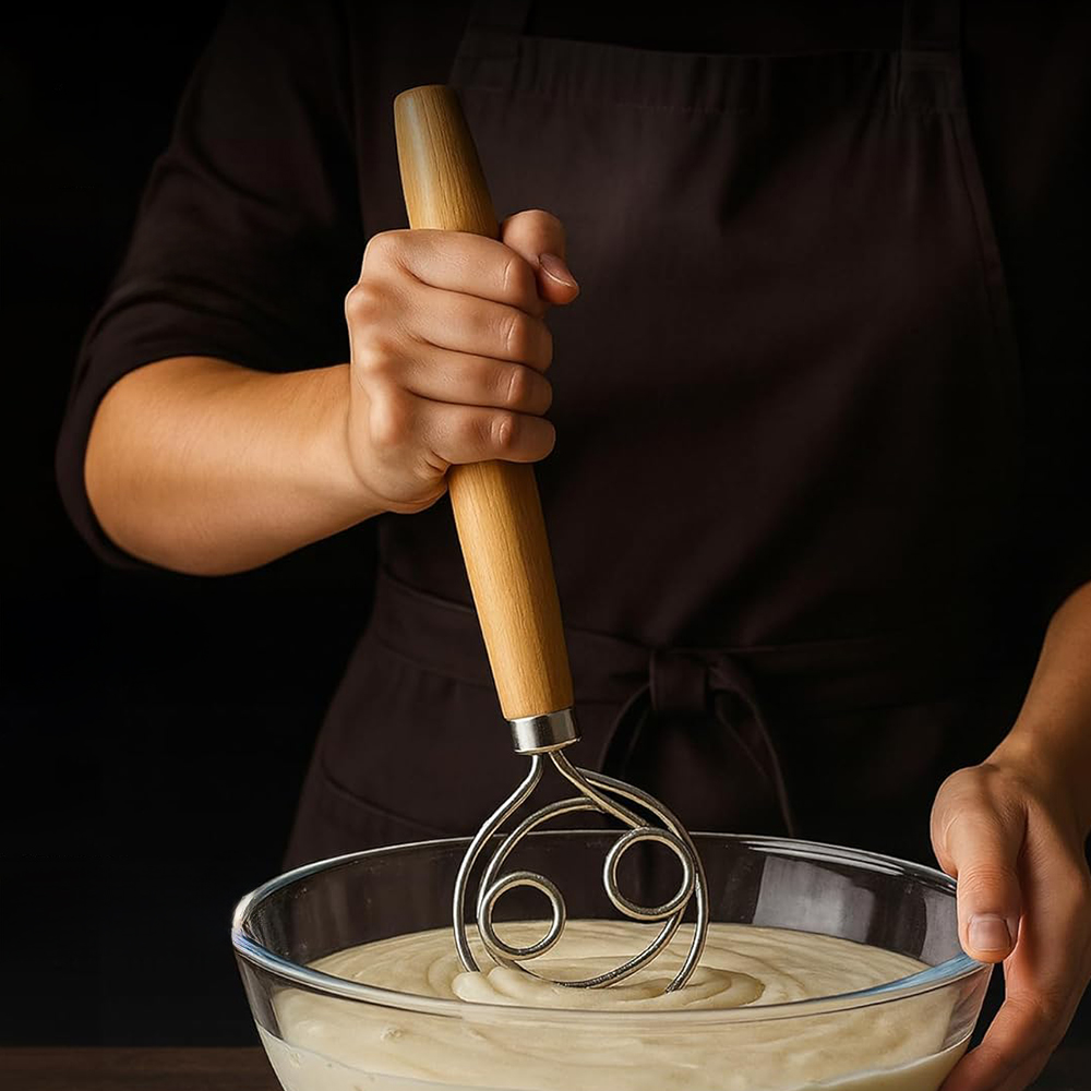 Danish Pancake Pan - Batidor de Masa de Acero Inoxidable