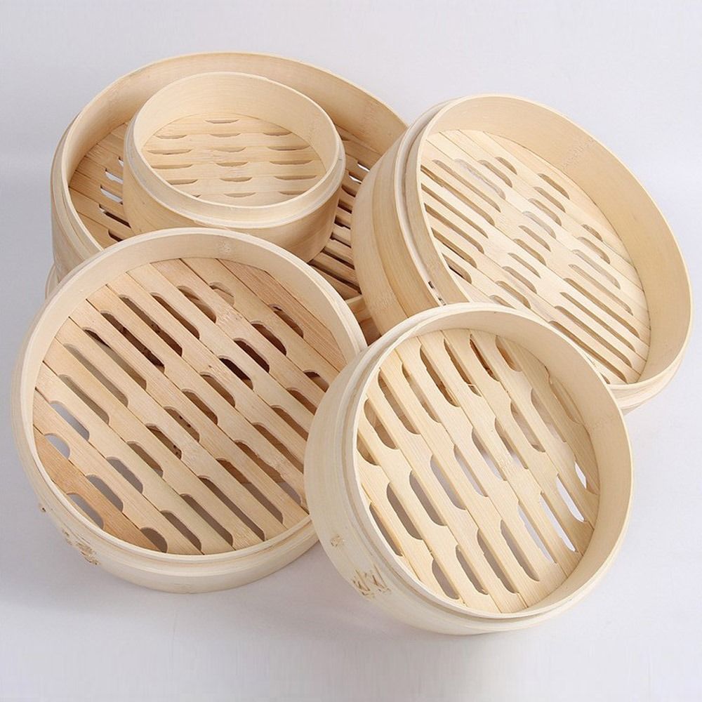 Bao Steamer Bamboo - Cesta de vapor china, cesta de