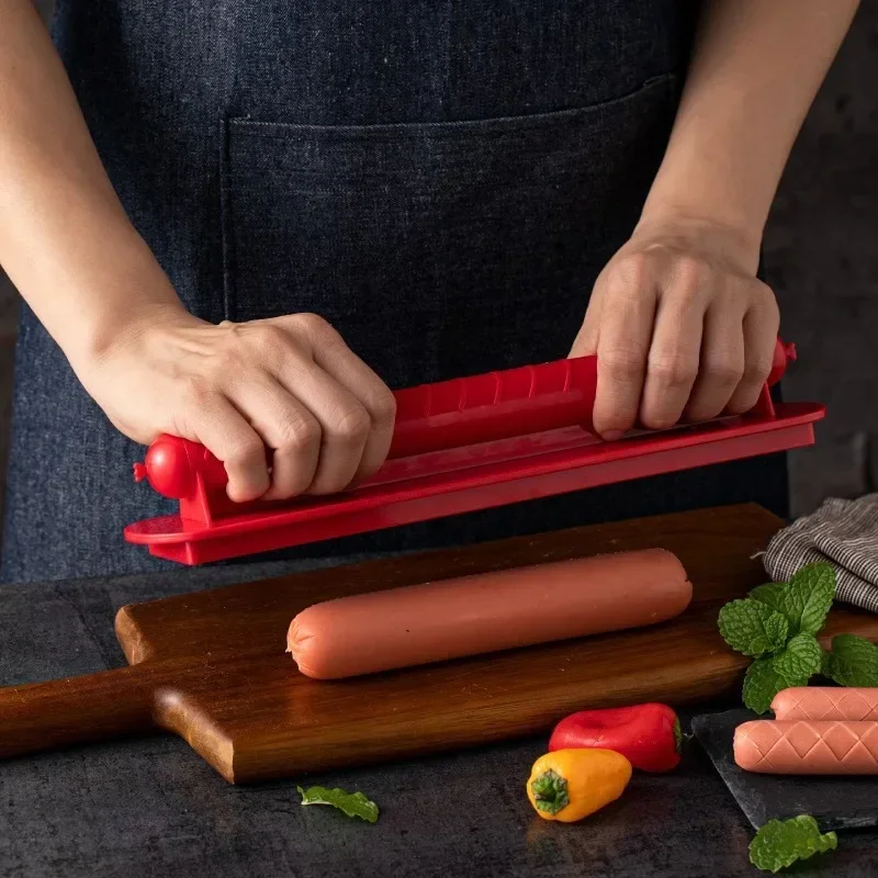 Hot Dog Press - Rebanador de perritos calientes entrecruzado, plástico