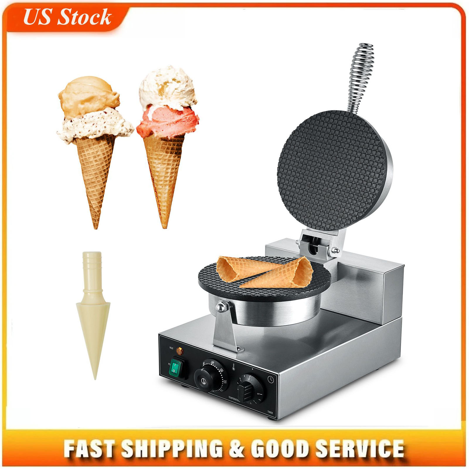 Waffle Cone Maker - Máquina Eléctrica Comercial para Conos de